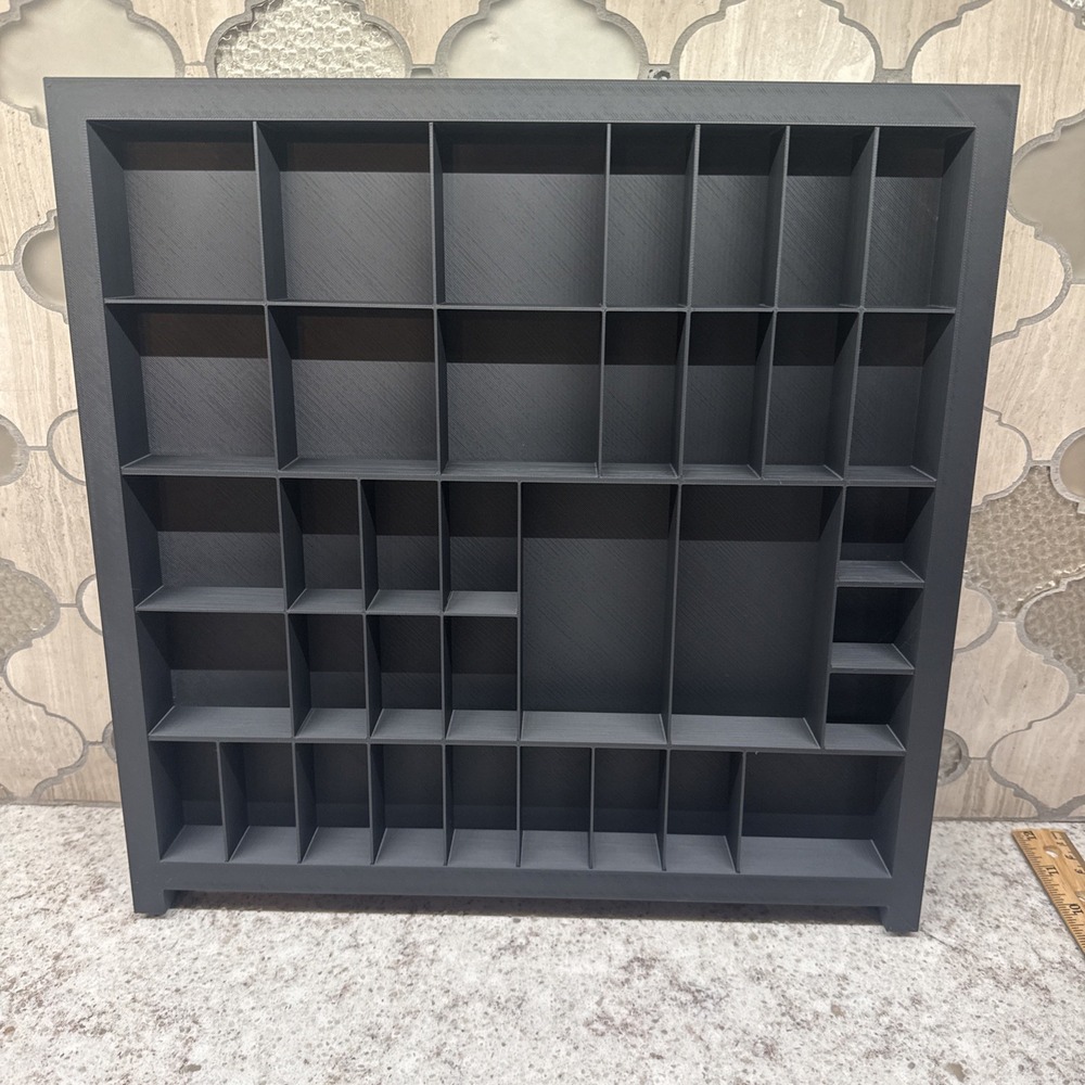 Trinket Shelf Tray Display 1:12 Black Miniatures Dollhouse Minis 13.5"x13.5"